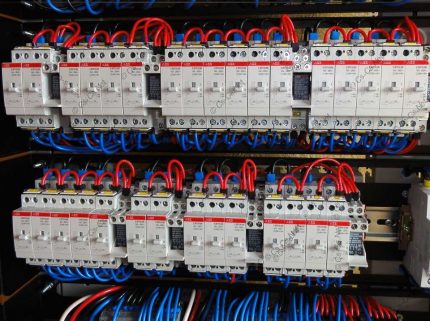 Disjoncteurs dans l'armoire de commande de ventilation