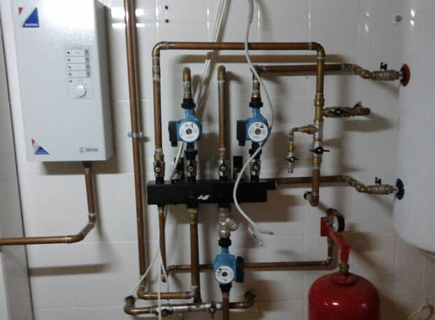 chauffage autonome au gaz d'une maison de campagne