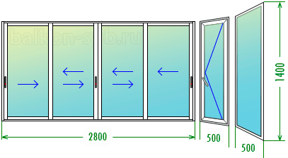 dimensions du balcon série 137