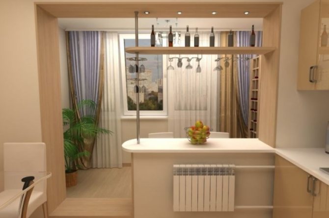 Comptoir de bar avec deux étagères parallèles