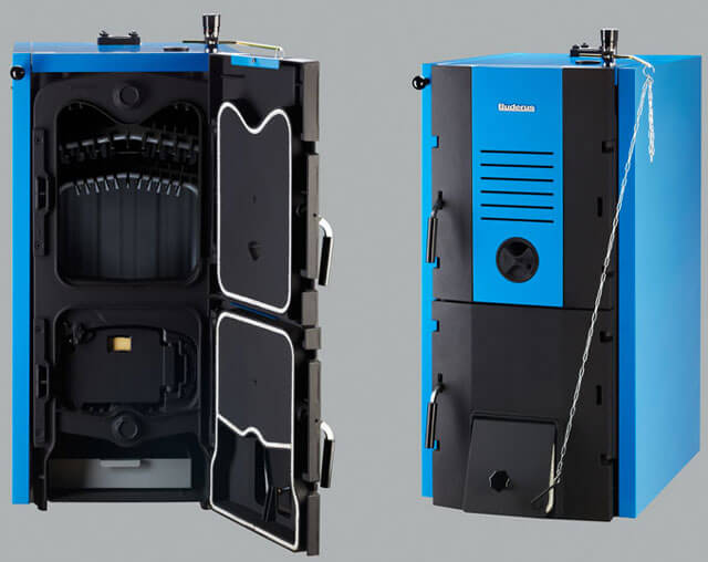 chaudière à combustible solide en fonte pour combustion longue