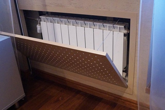 grille de radiateur en bois