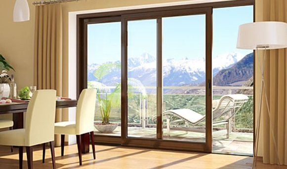 Portes de balcon coulissantes en bois