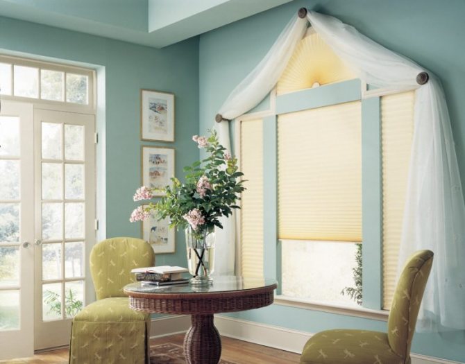 Le tulle léger complétera l'image laconique des rideaux plissés