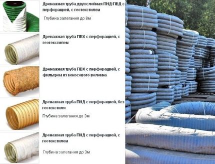 Tuyaux de drainage en plastique