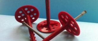 cheville pour l'isolation thermique avec un clou en plastique