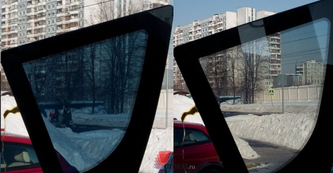 Photo 26: Niveau de transmission de la lumière du film électrochrome