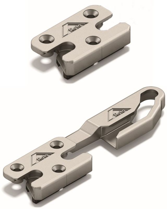 Photo: gâche anti-effraction Roto: en haut - standard, en bas - avec possibilité de maintenir la classe RC2 en mode ventilation *