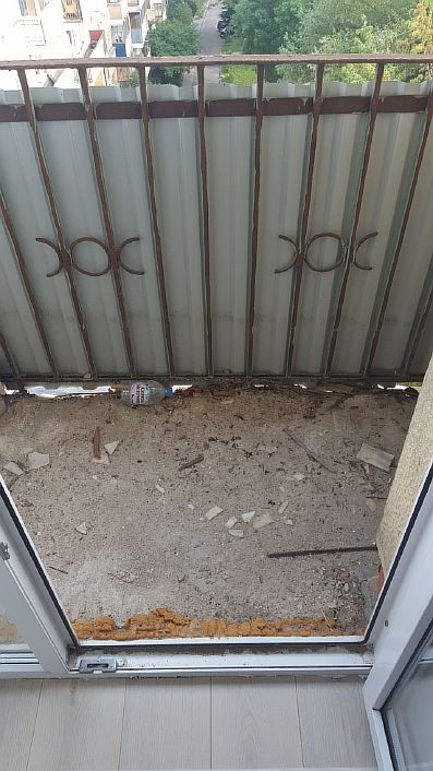 Photo - Nivellement du sol sur le balcon