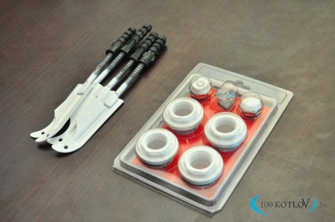 Raccords pour un radiateur en fonte