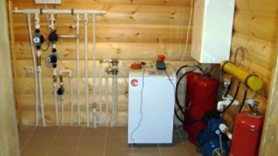 chauffage au gaz d'une maison de campagne