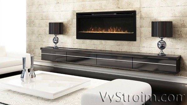 Imitation d'une cheminée à l'intérieur de l'appartement