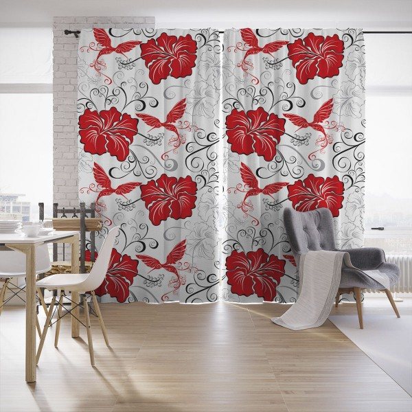 Comment choisir la largeur du rideau. Considérez la splendeur des rideaux avec un motif prononcé