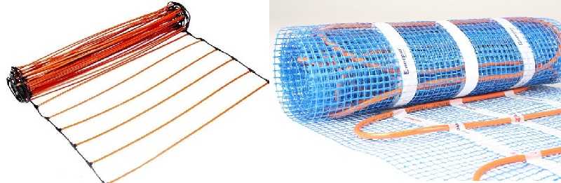 Tapis carbone (gauche) et câble (droite)