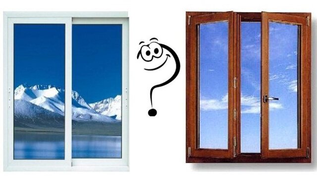 image d'une fenêtre en bois et en plastique