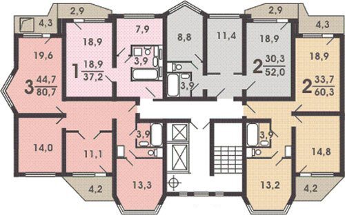 photo du plan des appartements avec balcons