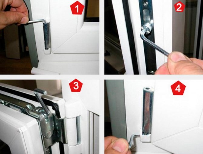 photo de réglage de la fenêtre avec une clé hexagonale