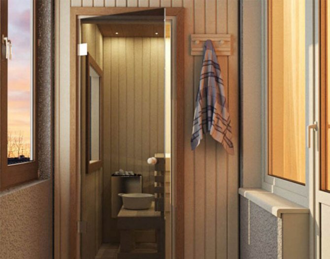 photo d'un sauna sur un balcon