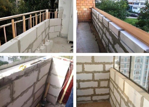 image du renforcement du balcon avec des blocs de mousse