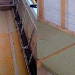 photo de l'isolation du sol sur le balcon avec de la laine minérale