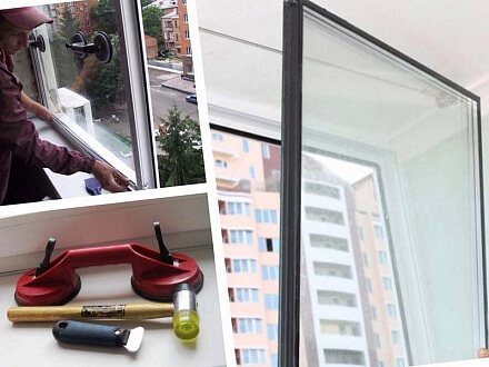 photo du remplacement de l'unité de verre