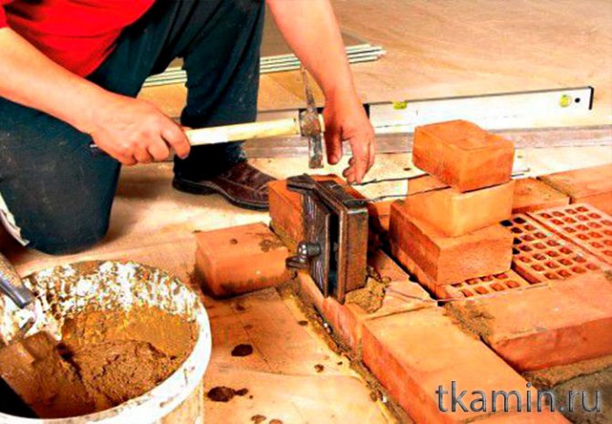 maçonnerie première rangée de cheminée