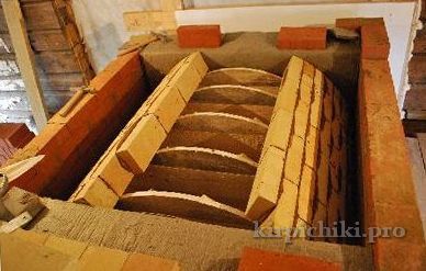 maçonnerie du poêle russe - maçonnerie de la voûte du poêle