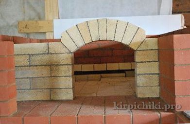 maçonnerie du poêle russe - bouche, front du poêle