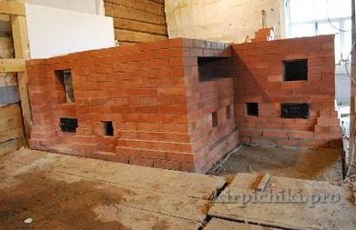 Maçonnerie de poêle russe - maçonnerie extérieure