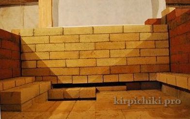 maçonnerie du poêle russe - la paroi arrière du four