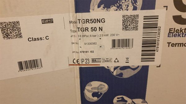 Classe de résistance du corps du chauffe-eau