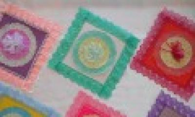 Notes d'applique pour le groupe du milieu Applique du groupe du milieu Décoration du mouchoir avec des formes géométriques