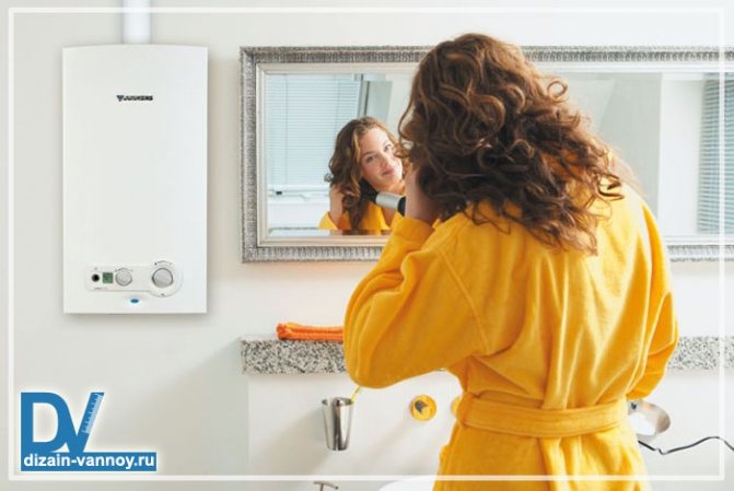 chaudière dans la salle de bain