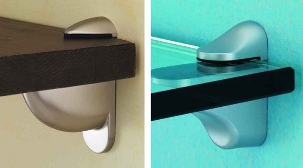 fixations pour étagères en verre au mur de type pélican