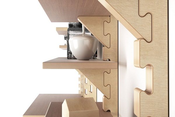 fixation à faire soi-même de l'étagère murale sur les crochets