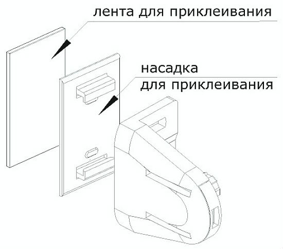 fixation sur ruban adhésif double face