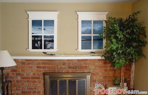 Fausses fenêtres encadrées situées sur une surface plane