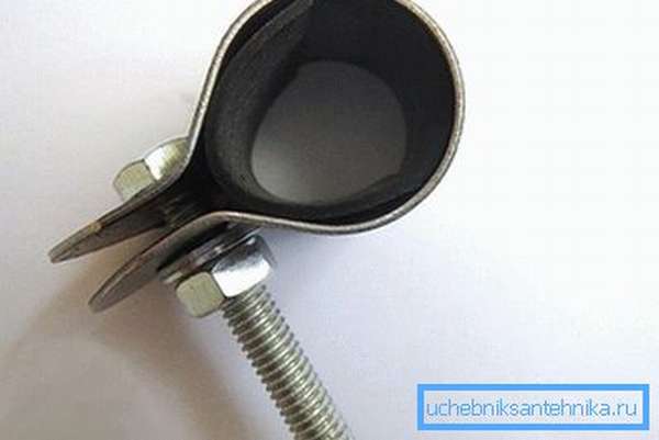 Collier métallique avec joint en caoutchouc