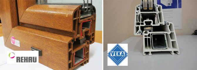 Modèles Veka et Rehau en coupe