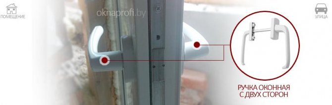 installation d'une poignée double face