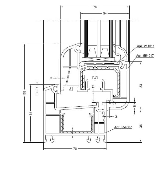 Profondeur de montage Rehau
