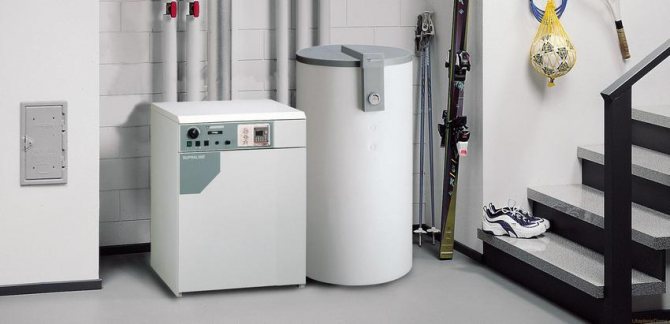 chaudière au sol avec chaudière