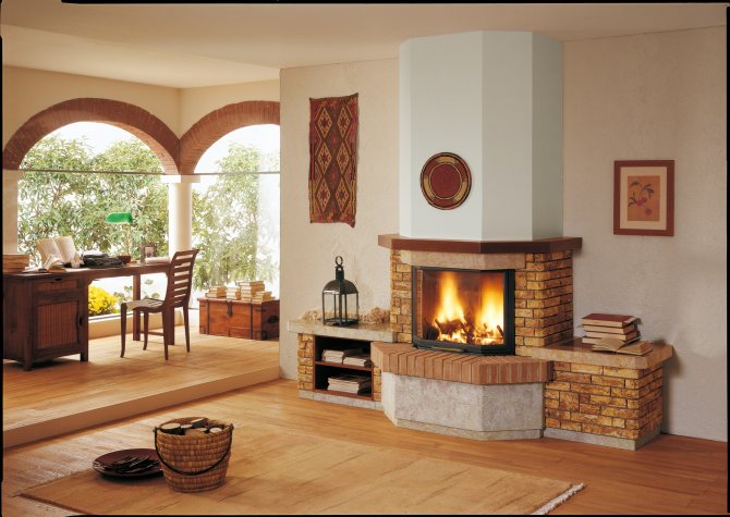 vraie cheminée à l'intérieur