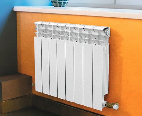 volume d'une section d'un radiateur en aluminium