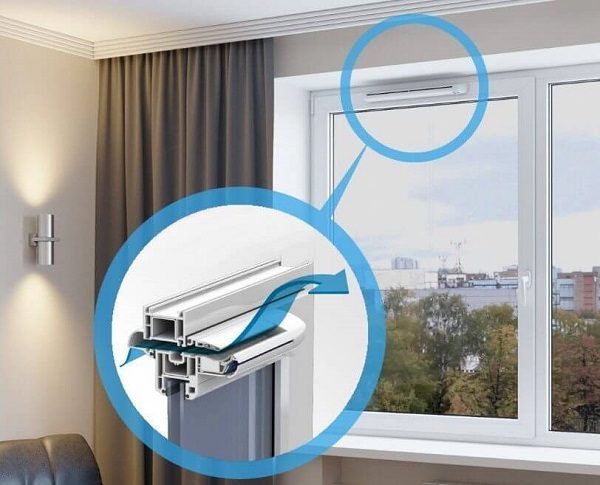 fenêtre avec vannes intégrées