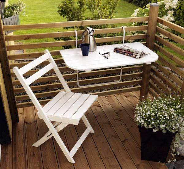 Table pliante à faire soi-même sur le balcon - plusieurs modèles avec des instructions détaillées