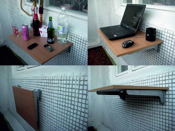 Table pliante à faire soi-même sur le balcon - plusieurs modèles avec des instructions détaillées