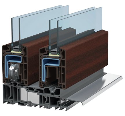 Portes panoramiques Vekaslide couleur acajou