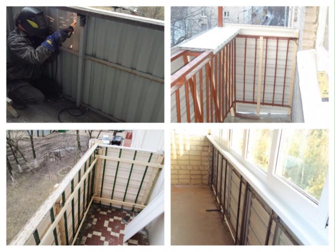 parapet sur le balcon sous vitrage aluminium