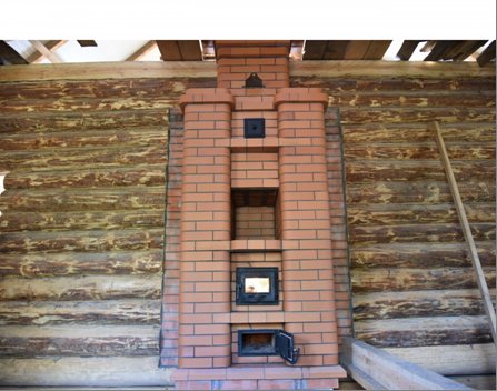 Poêle sur deux étages avec un foyer